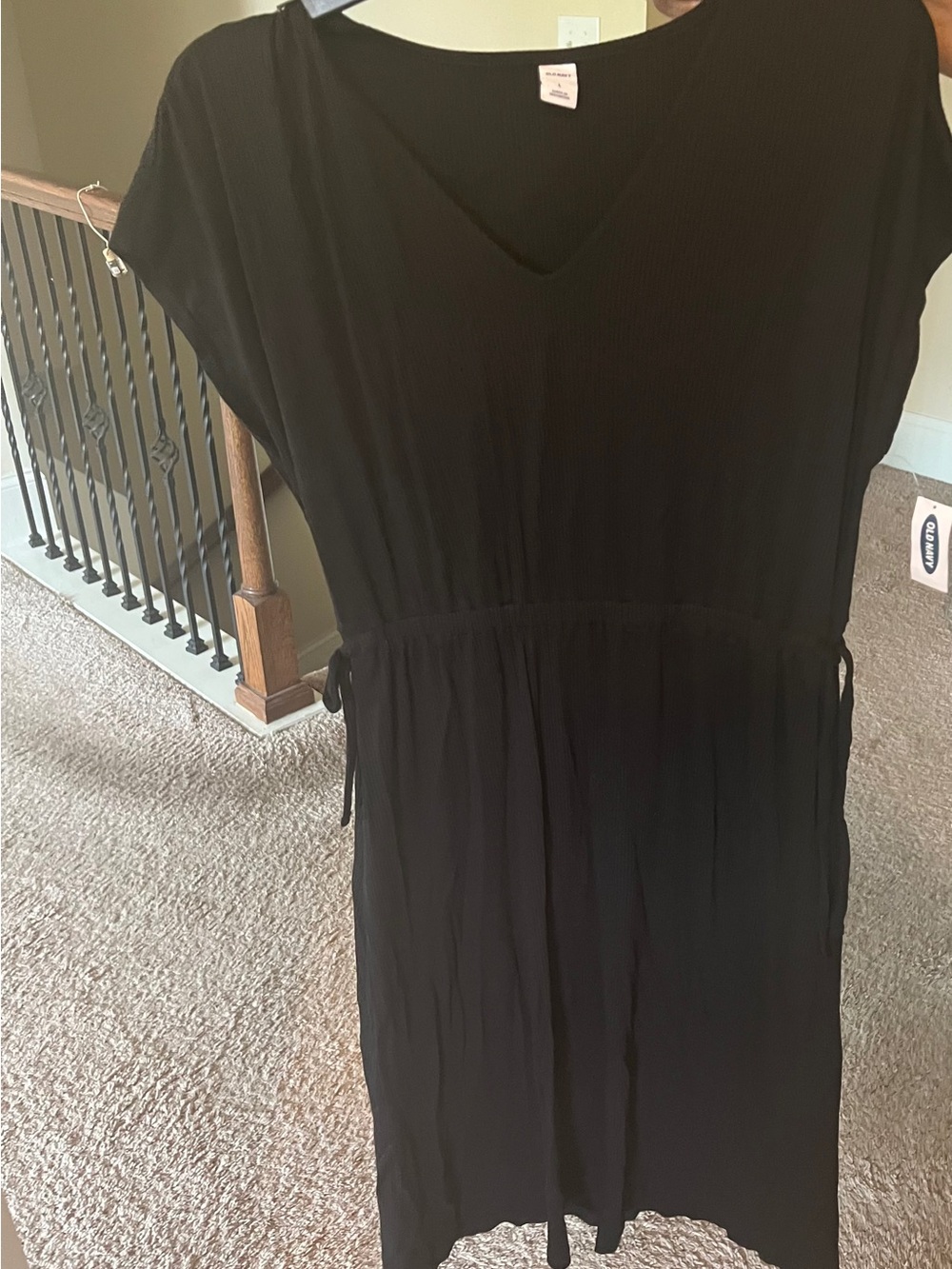 Old Navy Black Sheath Maxi Dress V-neck